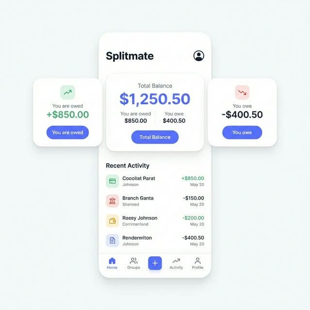 Splitmate App Dashboard